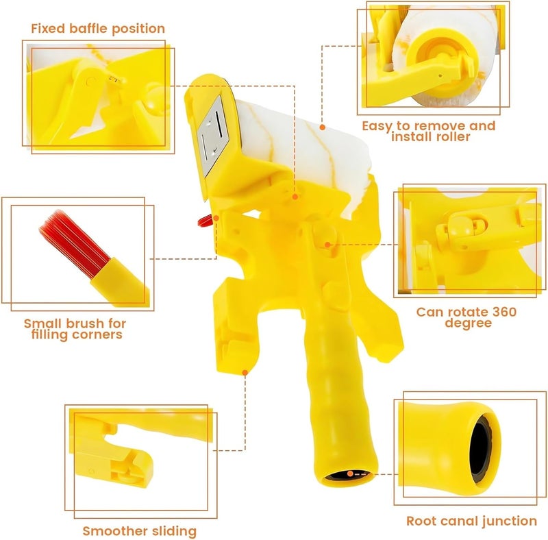 LEONICE Paint Edger Pro - 2024 New Painting Trimmer Edger Tools for Walls High Ceilings with Edger Paint Brush Kit, Bucket Edge Paint Roller Splatter Shield for Trim Corner Painting Cut in Tool (Handheld) - Image 2